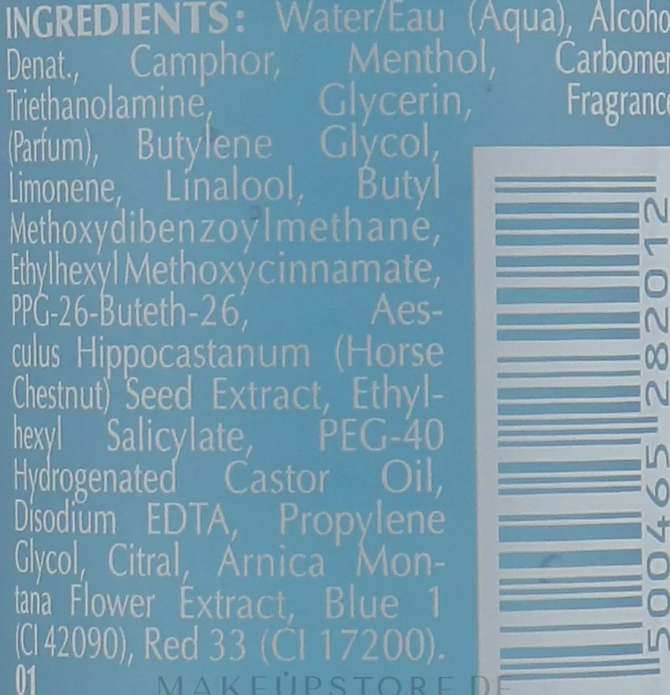 Abschwellendes und entspannendes Gel mit Frischeeffekt für Beine und Füße