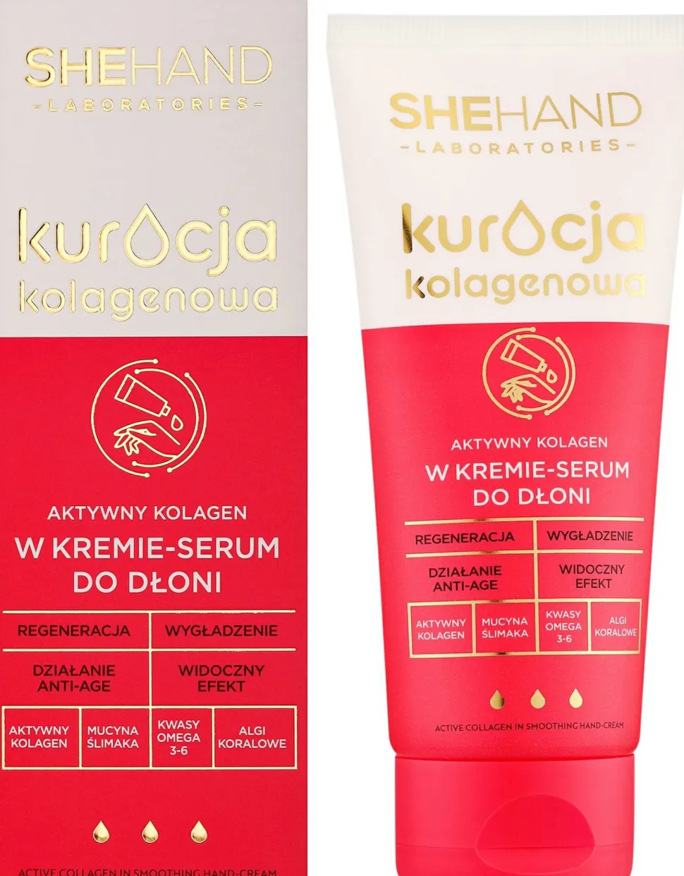 Aktives Kollagen für die Hände in glättender Creme-Serum