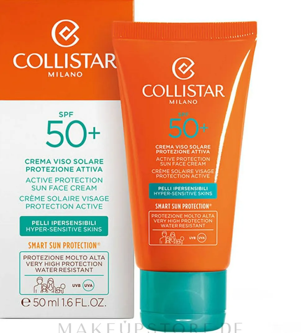 Aktiv schützende Sonnencreme für das Gesicht SPF 50+
