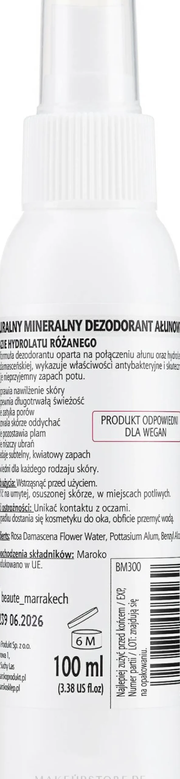 Antibakterielles Deospray mit Alaunstein und Rosa