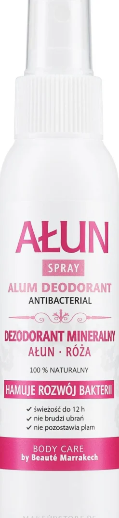 Antibakterielles Deospray mit Alaunstein und Rosa