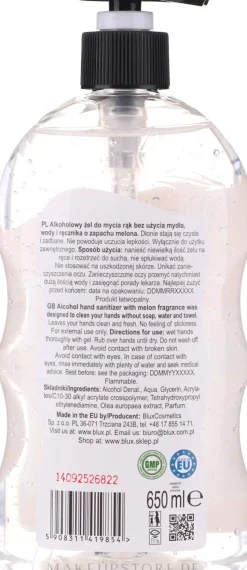 Antibakterielles Handgel mit Alkohol und Melonenduft
