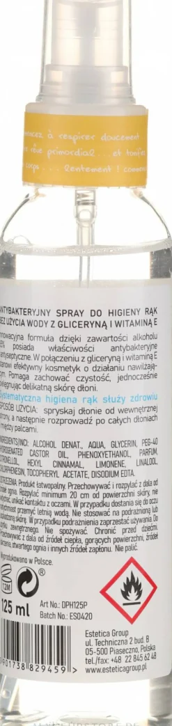 Antibakterielles Handspray mit Pfirsichduft