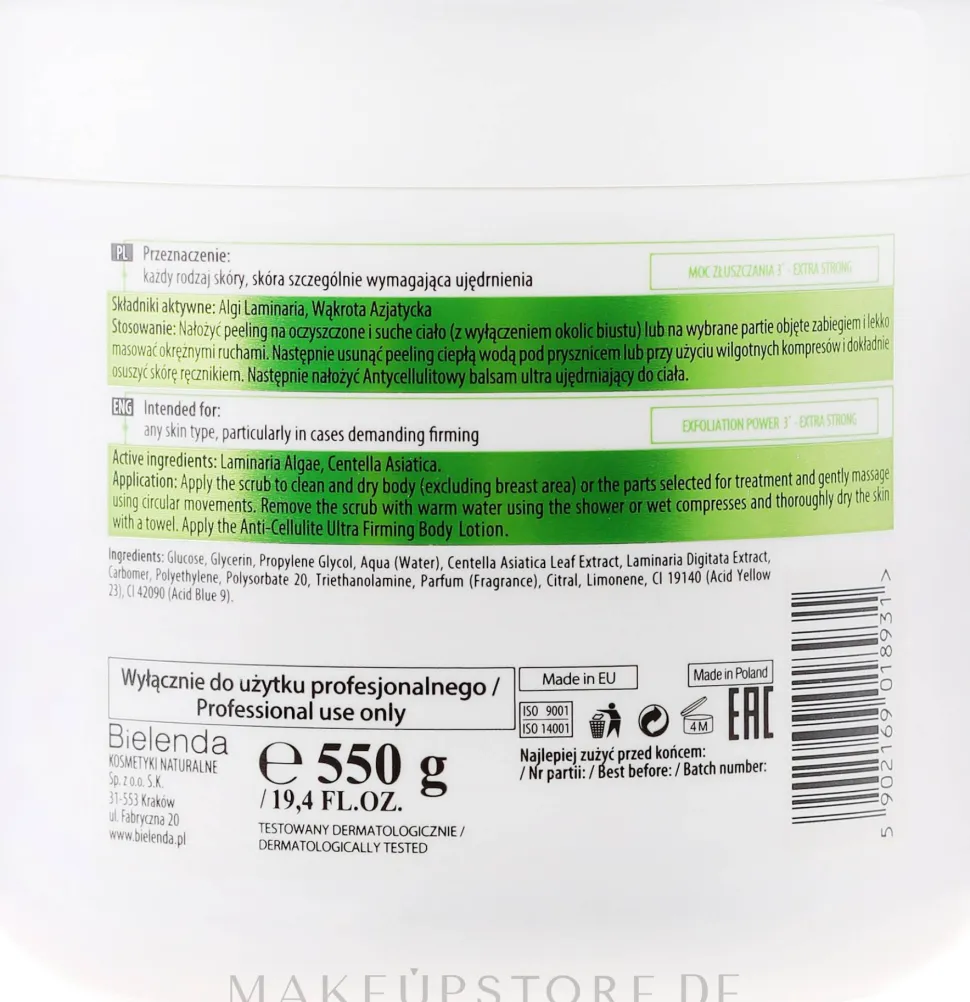 Anti-Cellulite Körperscrub mit Laminaria-Algen und Centella Asiatica