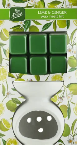 Aromatherapie-Set mit Wachs und Lampe Limette und Ingwer
