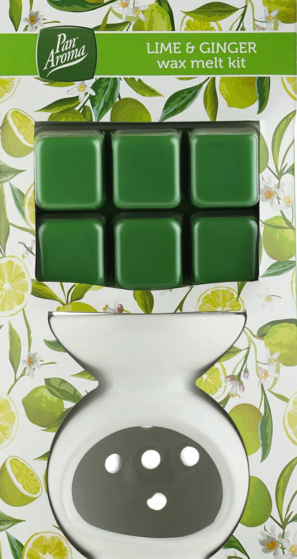 Aromatherapie-Set mit Wachs und Lampe Limette und Ingwer