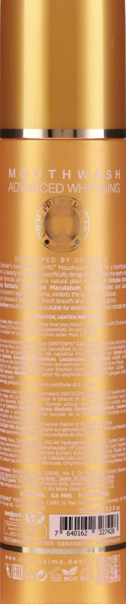 Aufhellendes Mundwasser mit Goldpartikeln