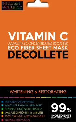 Aufhellende und regenerierende Tuchmaske für das Dekolleté mit Vitamin C