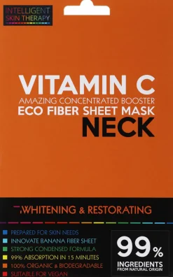 Aufhellende und regenerierende Tuchmaske für den Hals mit Vitamin C