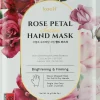 Aufhellende und straffende Maske in Handschuh-Form mit Rosenblütenextrakt