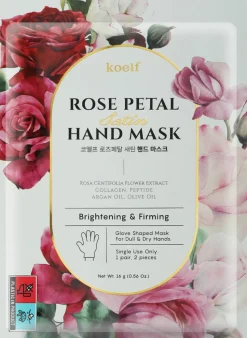 Aufhellende und straffende Maske in Handschuh-Form mit Rosenblütenextrakt