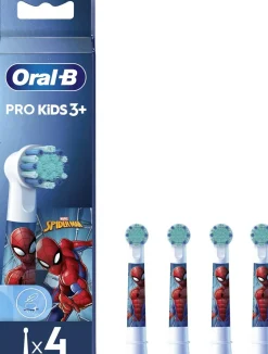 Austauschbare Zahnbürstenköpfe für elektrische Kinderzahnbürste Spiderman 4 St.