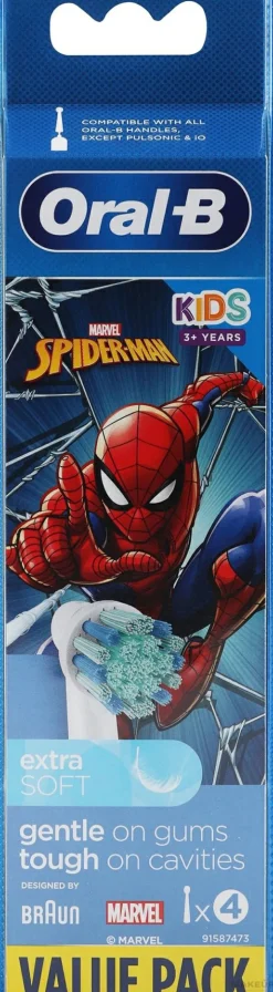 Austauschbare Zahnbürstenköpfe für elektrische Kinderzahnbürste Spiderman 4 St.