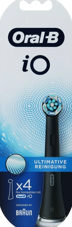 Austauschbare Zahnbürstenköpfe für elektrische Zahnbürste schwarz 4 St.