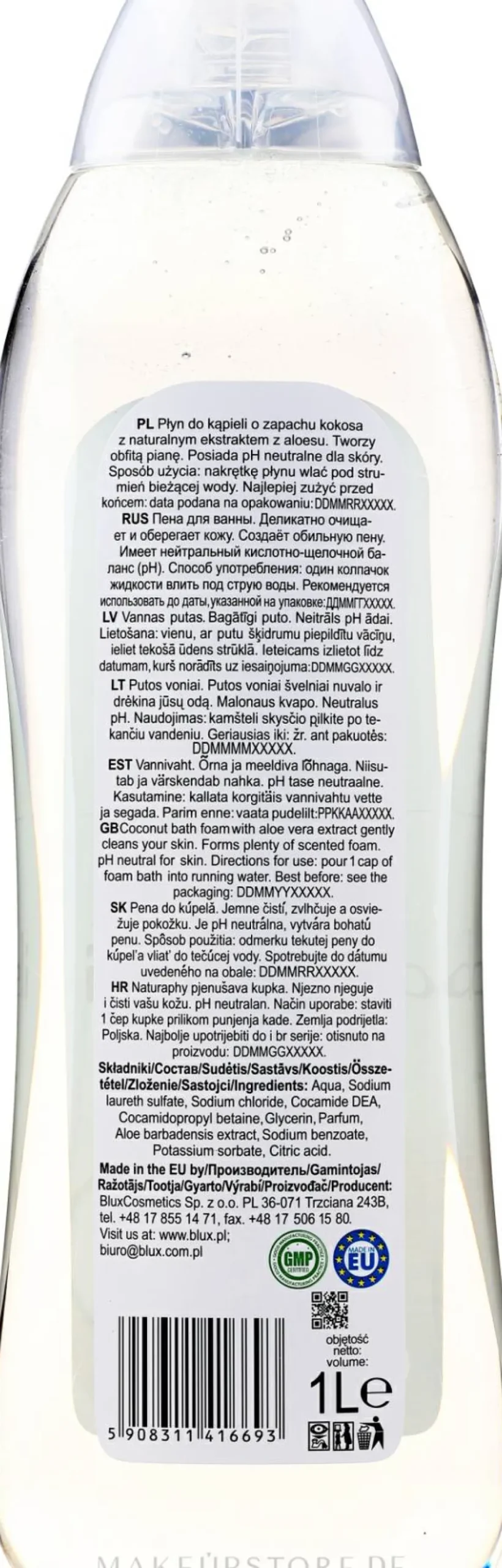 Badeschaum mit Kokosnuss und Aloe Vera-Extrakt