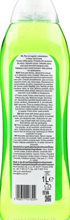 Badeschaum mit Zitronengras-Extrakt