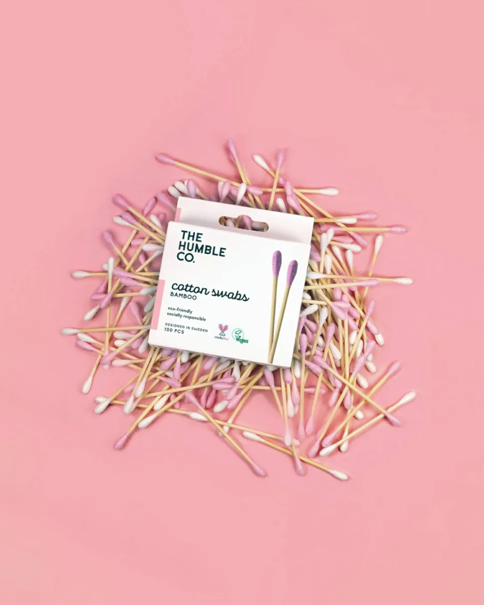 Bambus-Wattestäbchen rosa