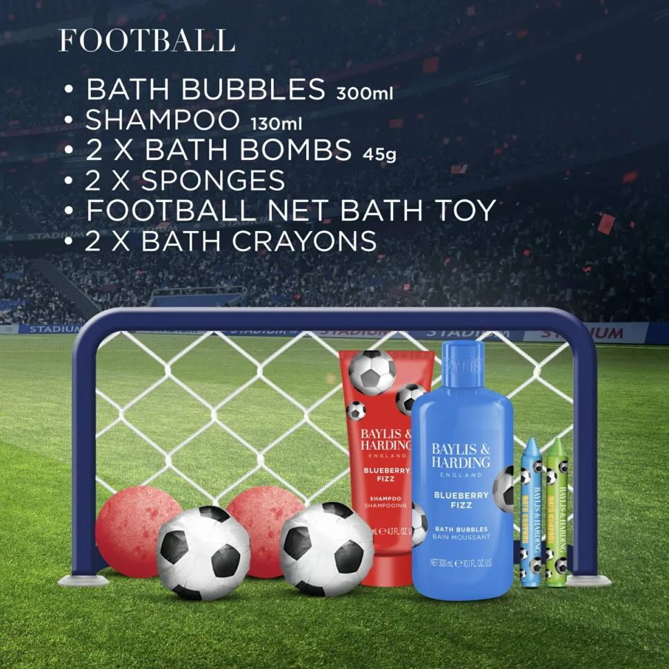 Baylis & Harding Football Blueberry Fizz Kick Off Bath Kit Gift Set