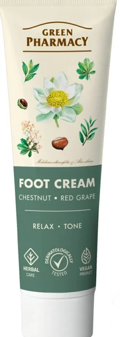 Belebende Fußcreme, die Schwellungen lindert