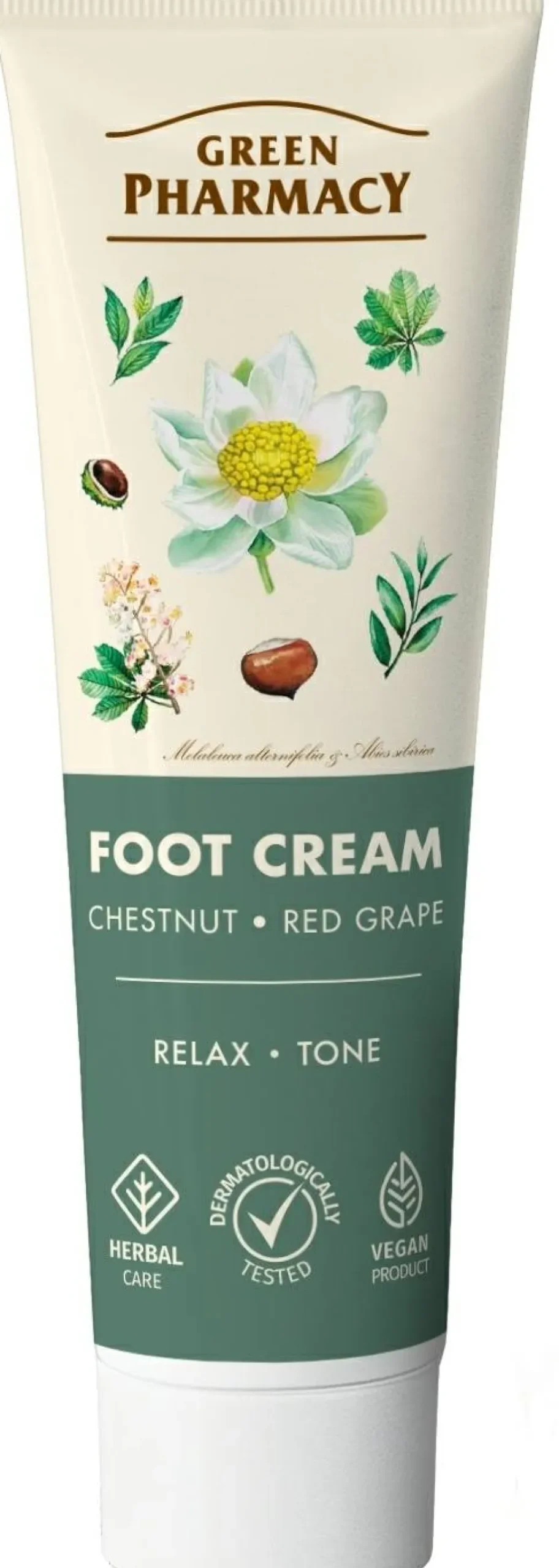 Belebende Fußcreme, die Schwellungen lindert