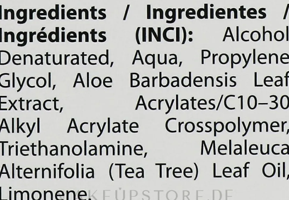 Beruhigendes antibakterielles Handgel mit Tee Baum
