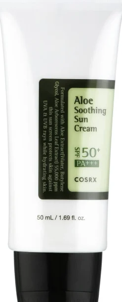 Beruhigende Sonnenschutzcreme mit Aloe Vera-Extrakt SPF 50+