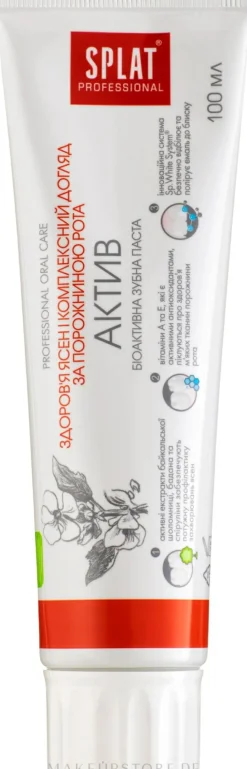 Bioaktive Zahnpasta mit Extrakte von Baikal-Helmkraut, Bergenia und Spirulina