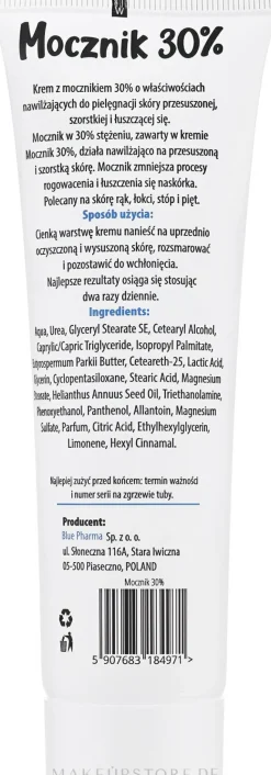 Creme für raue und trockene Haut mit 30% Harnstoff