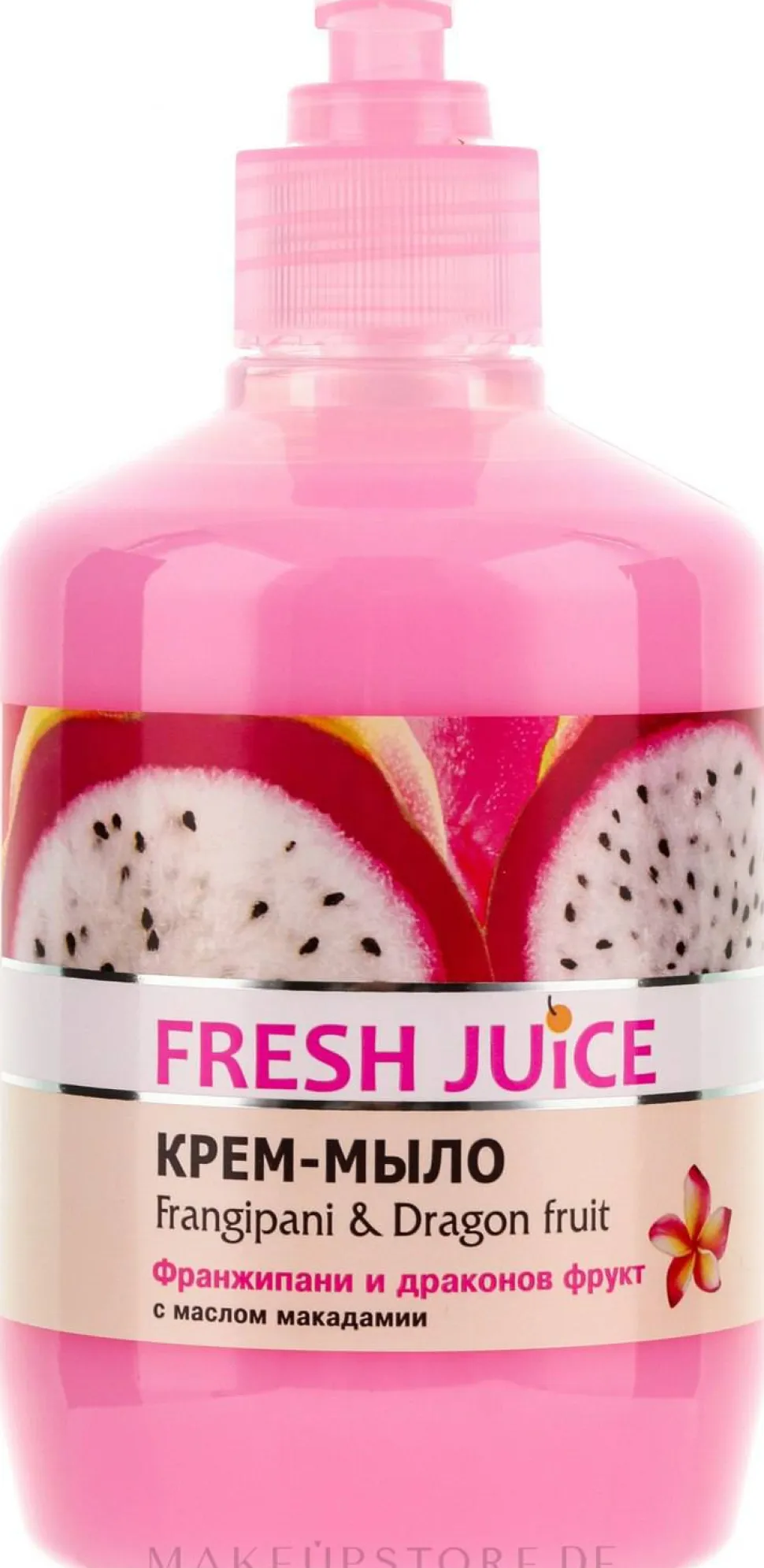 Creme-Seife Drachenfrucht und Plumeria mit Spender