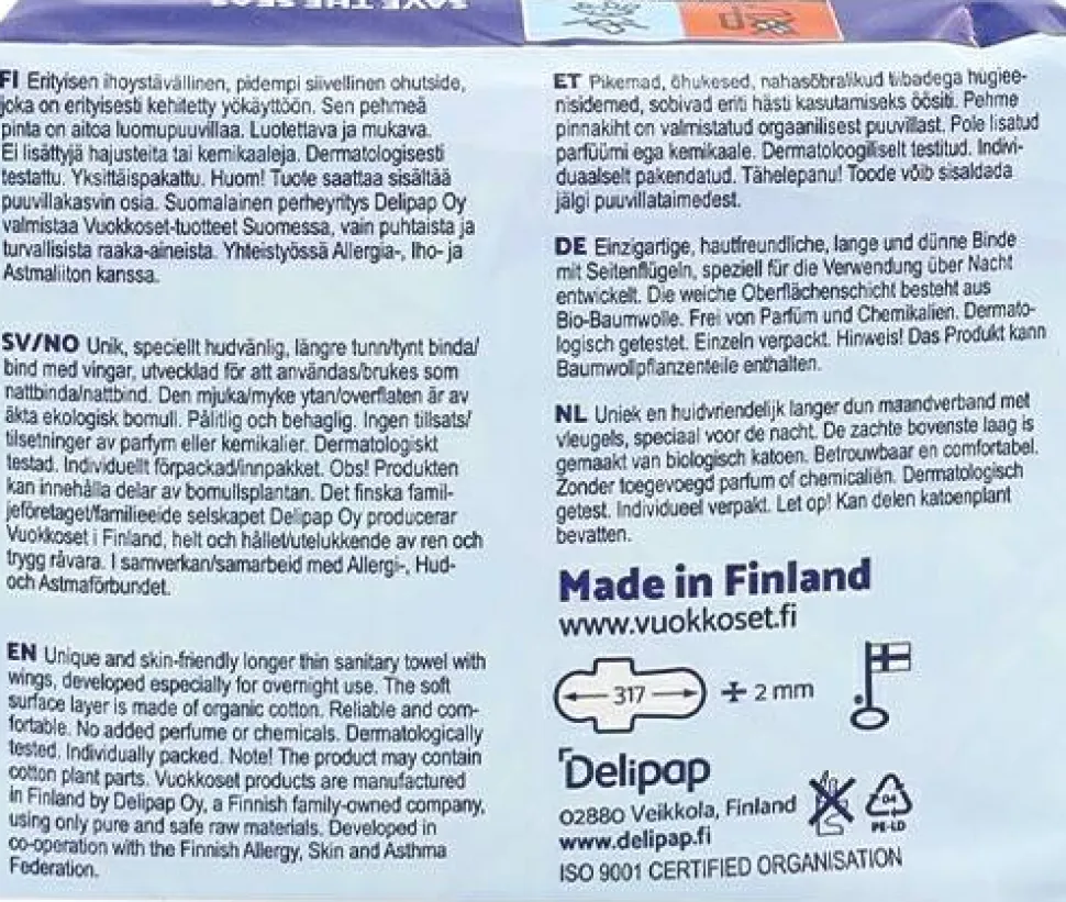 Damenbinden für die Nacht 9 St.