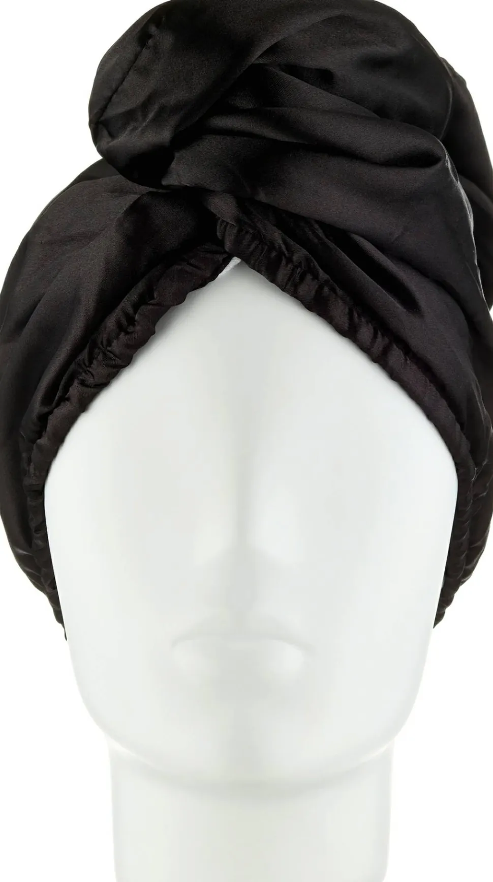 Doppelseitiges Satin-Haartuch schwarz