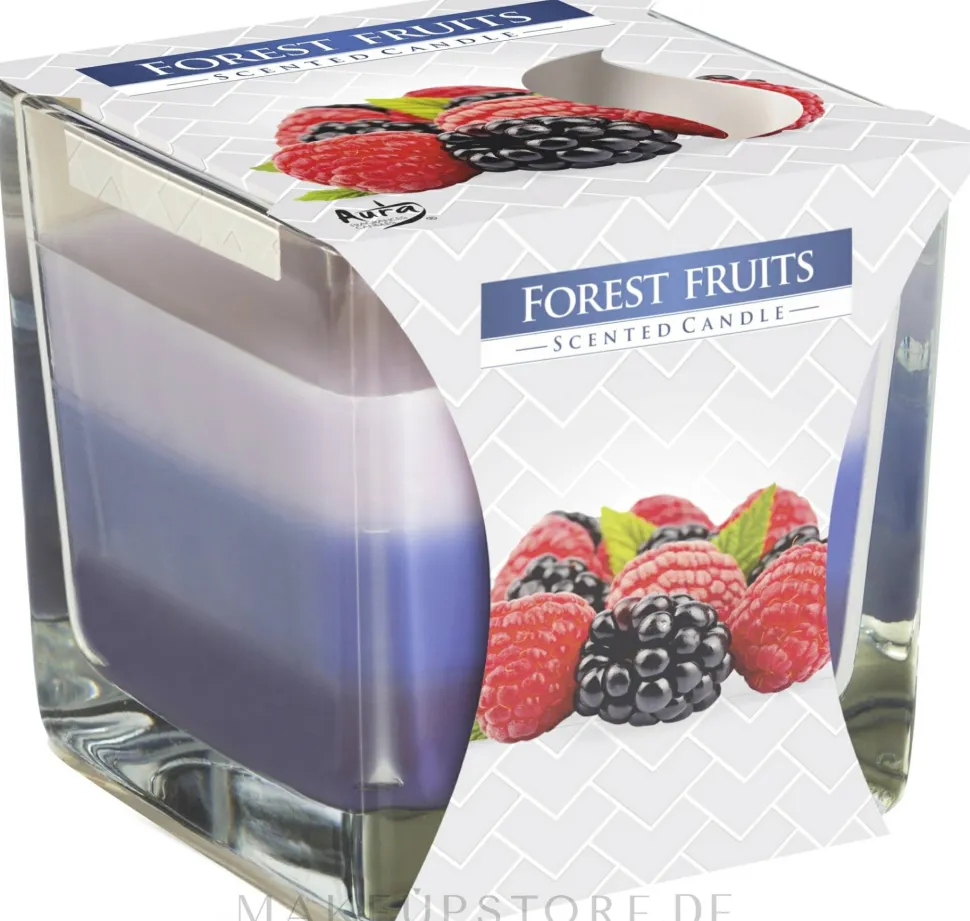 Duftende dreischichtige Kerze im Glas Beeren