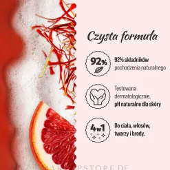 Duschgel-Shampoo für Männer mit Safran und roter Orange