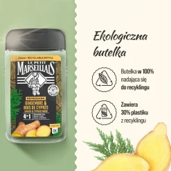 Duschgel und Shampoo für Männer mit Ingwer und Zypresse