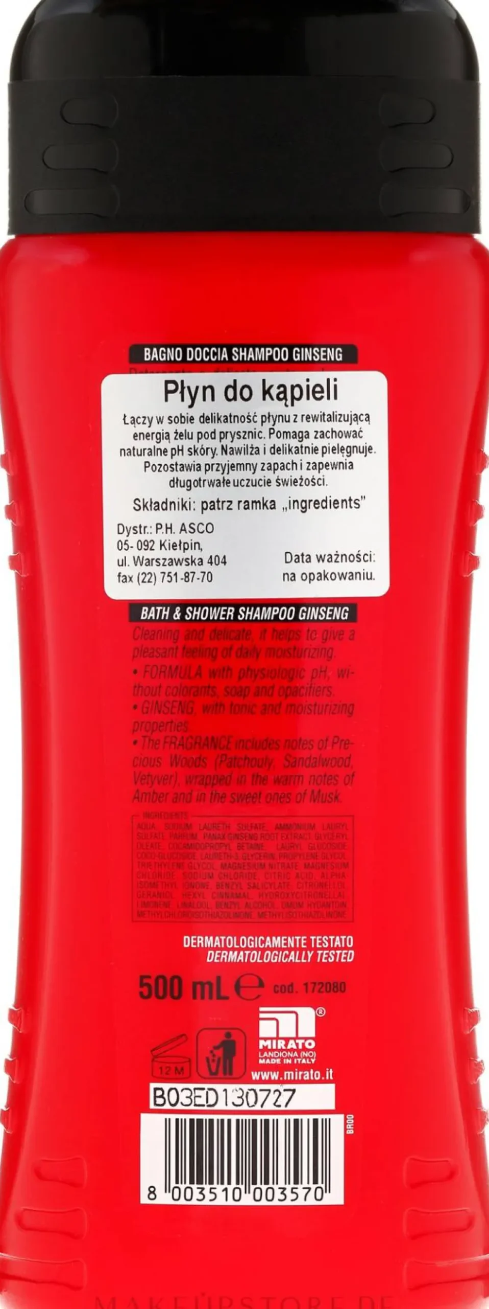 Duschgel und Shampoo mit Ginseng