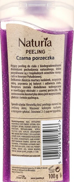 Duschpeeling mit schwarzem Johannisbeere Duft