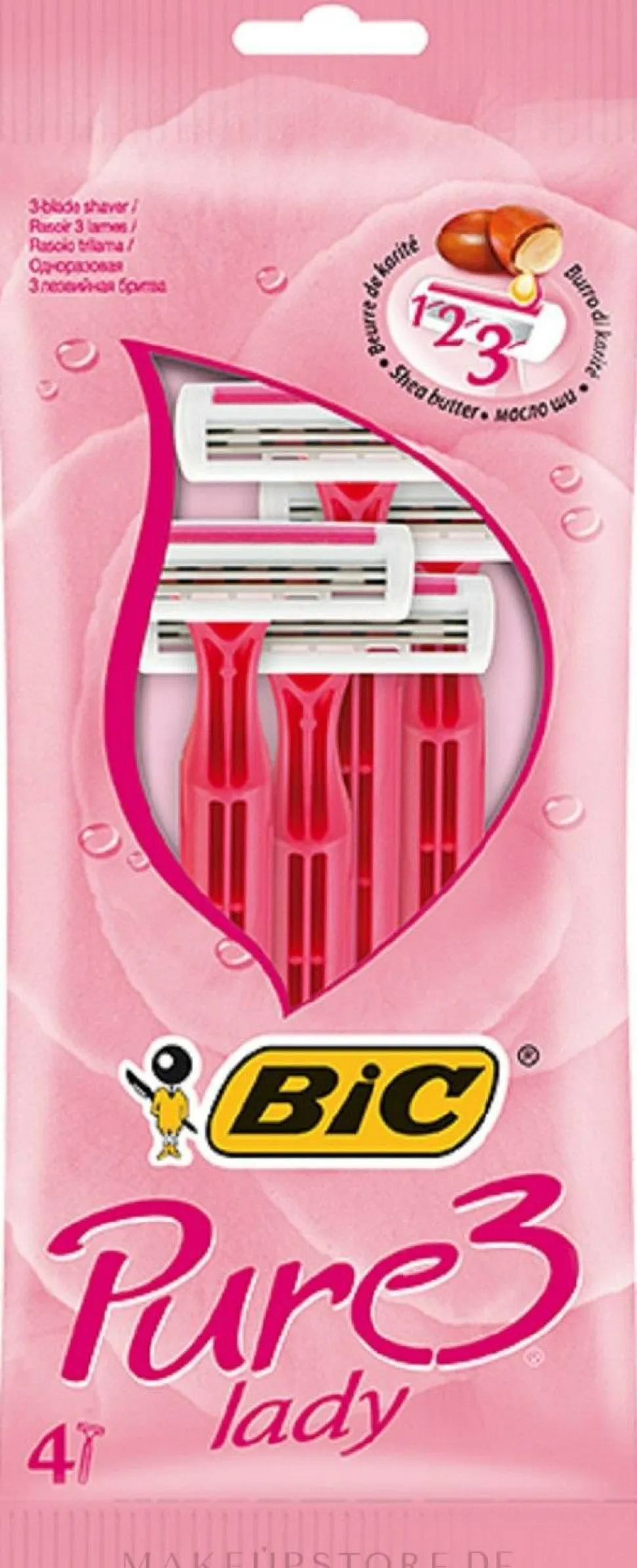 Einwegrasierer Pure 3 Lady 4 St., rosa