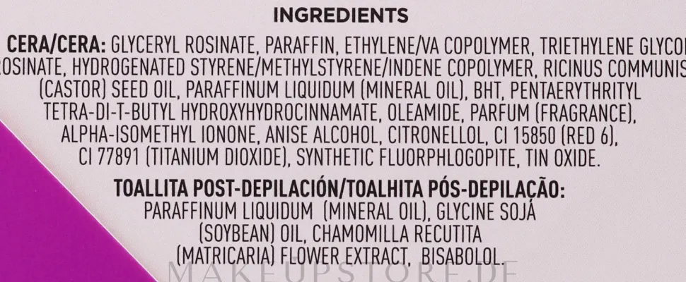 Enthaarungswachs für den Körper mit rotem Fruchtaroma