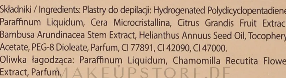 Enthaarungswachsstreifen für das Gesicht mit Grapefruitextrakt