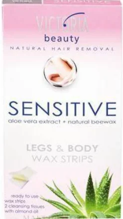 Enthaarungswachsstreifen für Körper und Beine mit Aloe Vera und natürlichem Bienenwachs