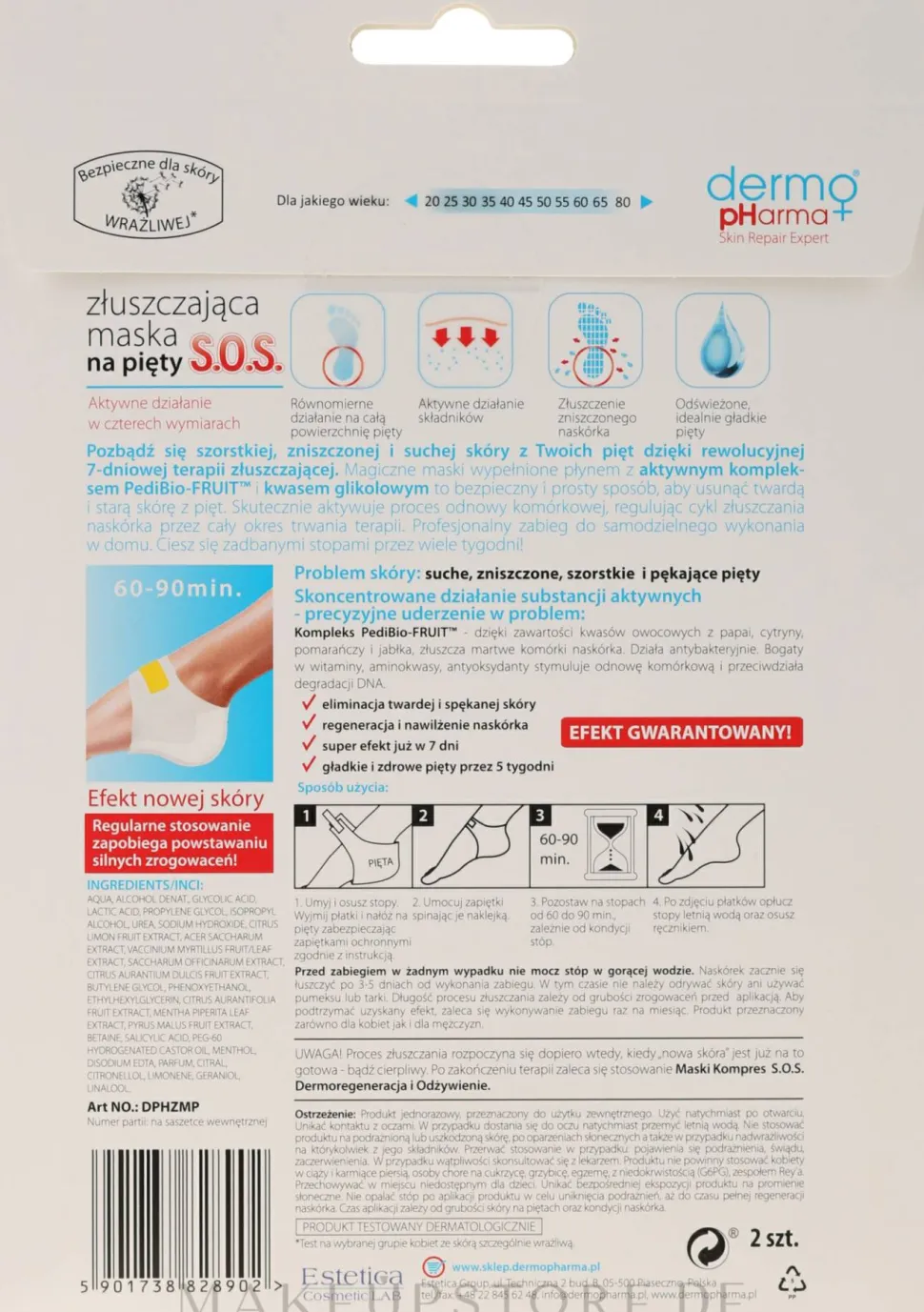 Enzym und erneuernde Peelingmaske für die Fersen