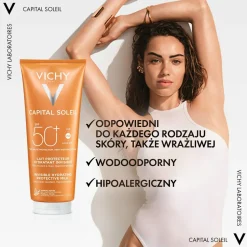 Erfrischende und feuchtigkeitsspendende Sonnenschutzmilch für Gesicht und Körper SPF 50+