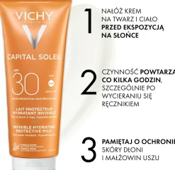 Erfrischende und feuchtigkeitsspendende Sonnenschutzmilch für Körper und Gesicht SPF 30