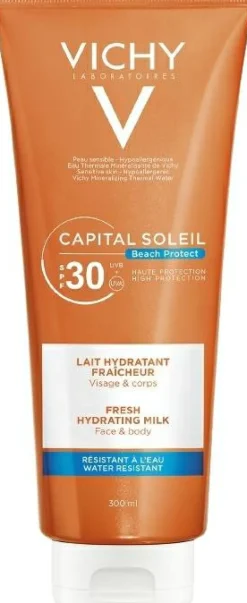 Erfrischende und feuchtigkeitsspendende Sonnenschutzmilch für Körper und Gesicht SPF 30