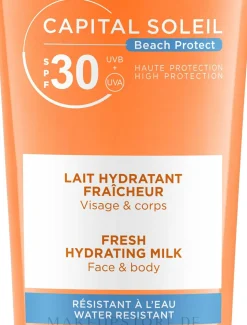 Erfrischende und feuchtigkeitsspendende Sonnenschutzmilch für Körper und Gesicht SPF 30