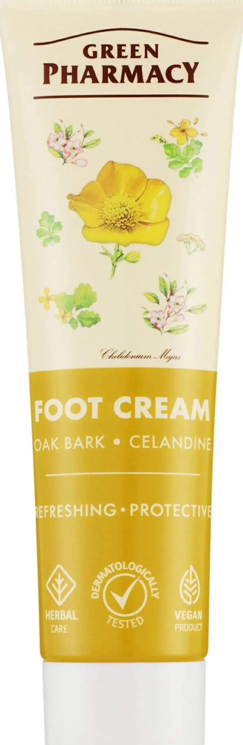 Erfrischende und schützende Fußcreme mit Schöllkraut und Eichenrinden