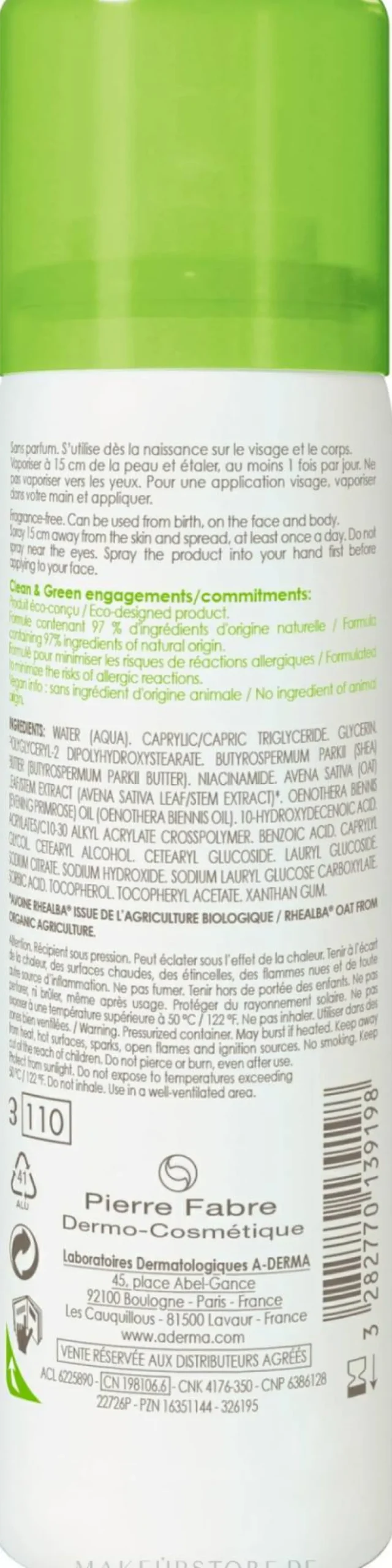 Erweichungsspray für trockene und atopische Haut