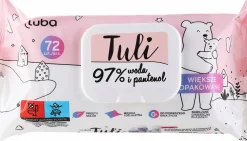 Feuchte Babytücher mit 97% Wasser und Panthenol
