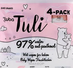 Feuchte Babytücher mit 97% Wasser und Panthenol