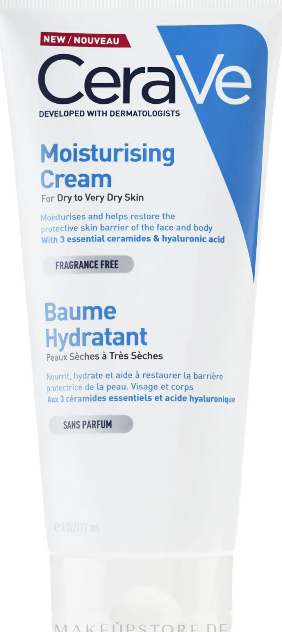 Feuchtigkeitsspendende Gesichts- und Körpercreme mit 3 essentiellen Ceramiden und Hyaluronsäure